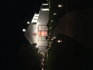 Exterior view of Diamond Oak Events at Night